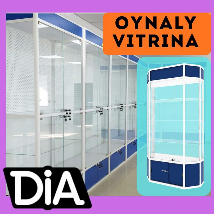 Oynaly vitrina, Акция, прилавки, savdo vitrinalar stellajlar