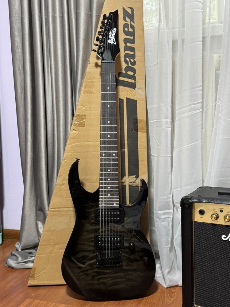 Гитара ibanez grg7221qa и комбоусилитель Marshall Mg15