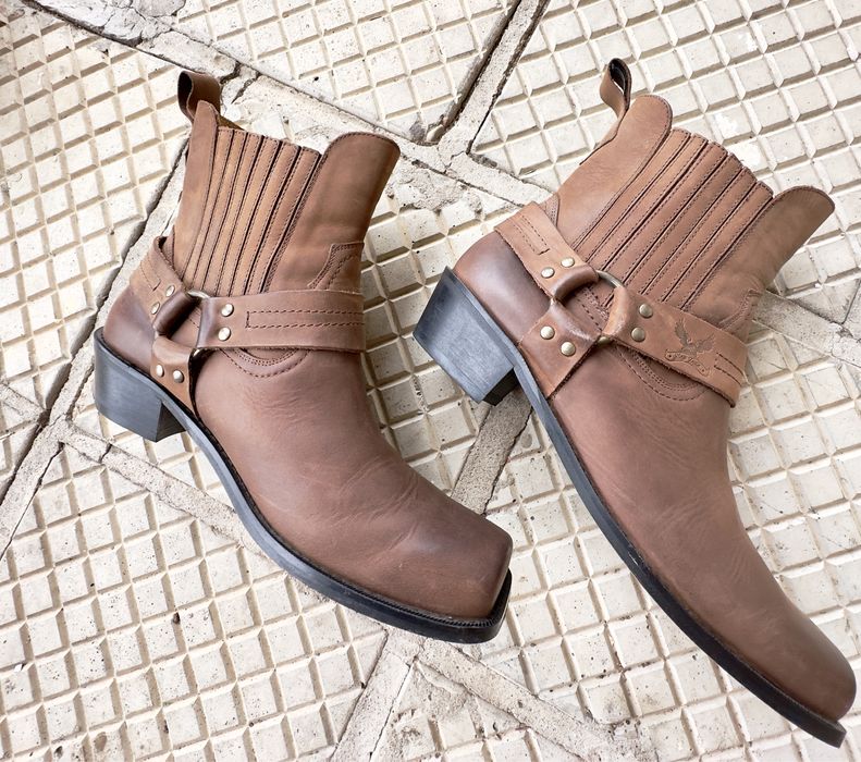 Каубойски боти от кафяв набук(Stillo)