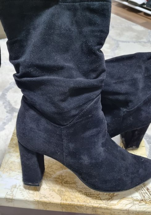 Полусапожки женские утепленные из замши