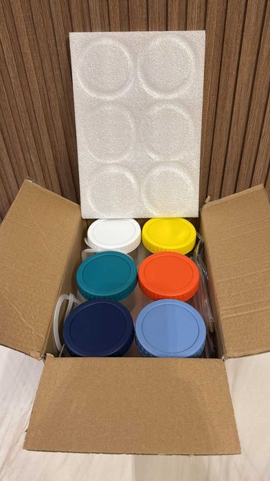 Borcane cu lingurițe pentru ovăz ,lapte ,cereale etc