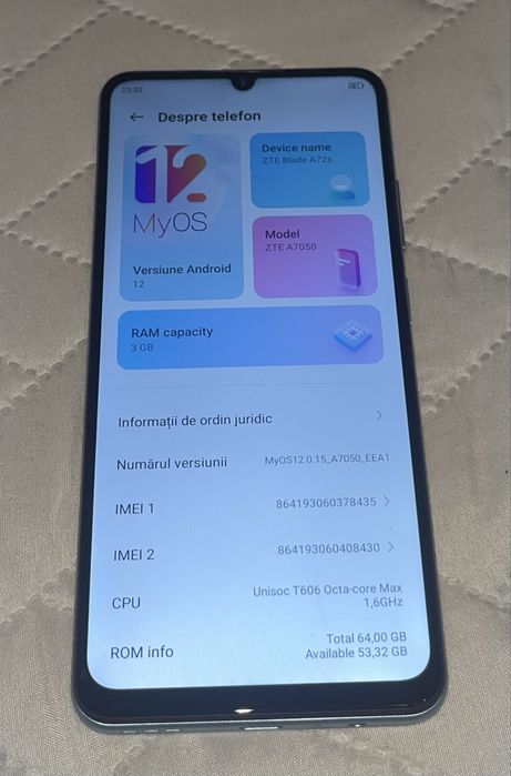 De vânzare telefon ZTE Blade A72S