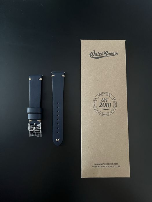 Curea Ceas WatchGecko - 20 mm - Bleomarin - Piele Naturala - Nou