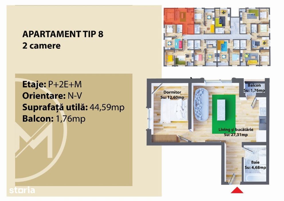 Apartament 2 camere Lisaura de vanzare