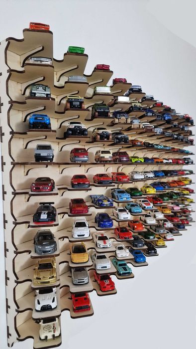 3 x Suport display raft masinute la 45 grade hot wheels