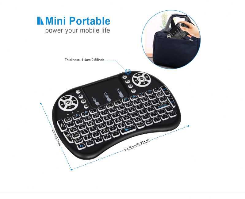 Безжична клавиатура MINI KEYBOARD backlit, с тъчпад