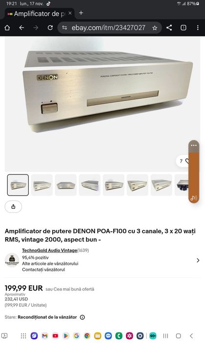 Denon AVR-F100/POA-F100. Series Calitate la nivel înalt. Preț fix !