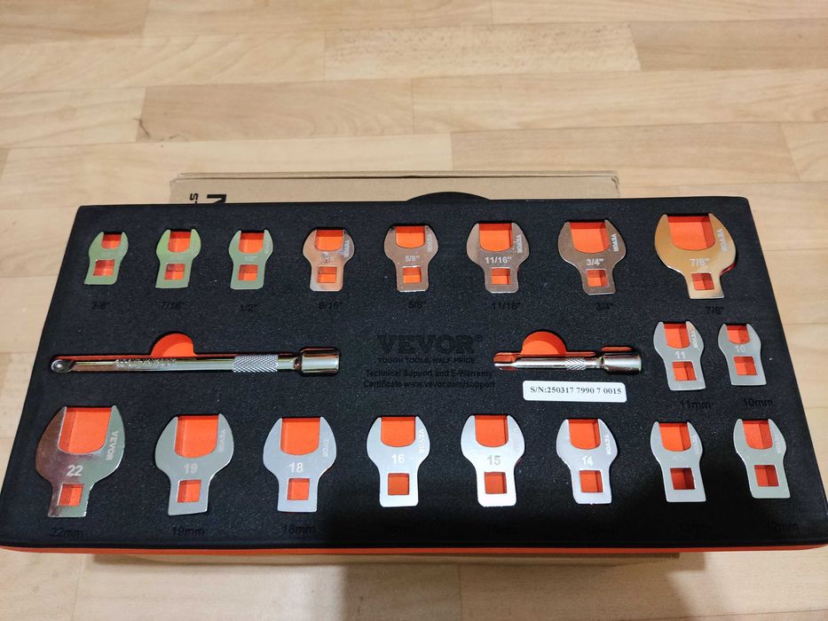 Гаечни накрайници от хром-ванадиева стомана, марка Vevor, гнездо 3/8