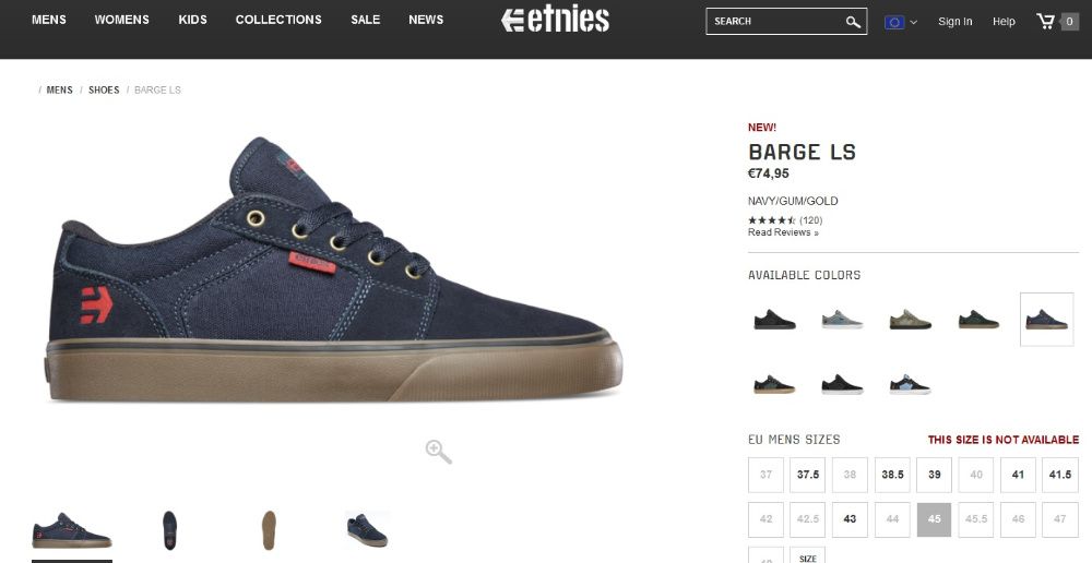 NOU! Pantofi sport / tenisi skate ETNIES Barge LS