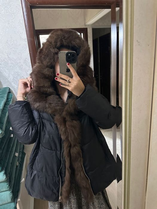 Куртка пуховик с мехом новый