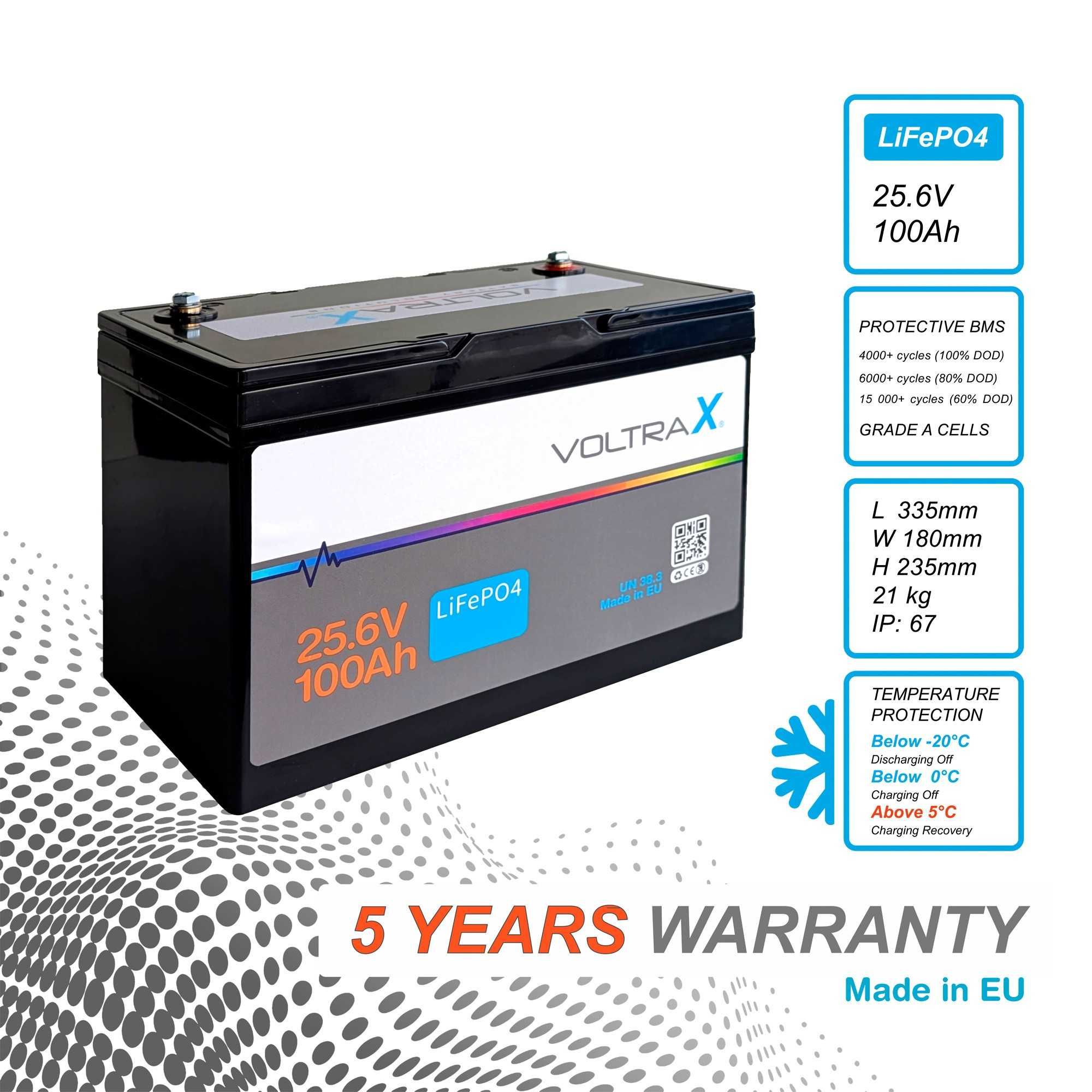 Акумулатор VOLTRAX LiFePO4, 25.6V, 100Ah