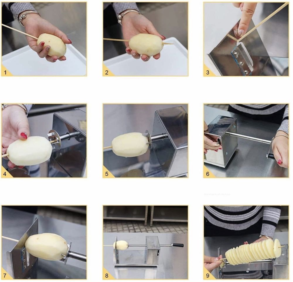 Картофелерезка-Овощерезка для Нарезки Спиральных Картофельных Чипсов