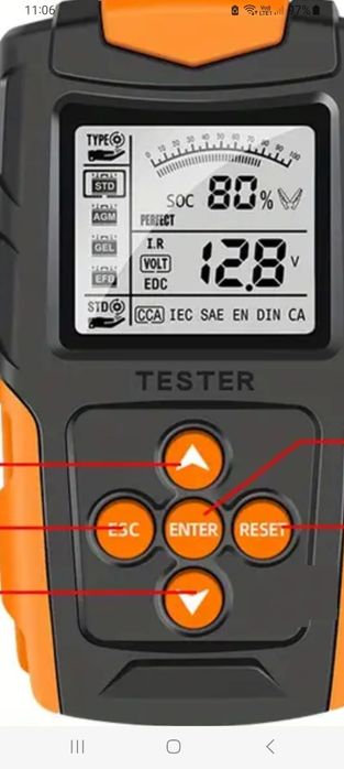 Tester Baterii Auto Efb Agm Gel 12V 24V nou