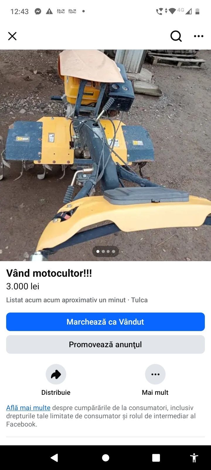 Vând motocultor!!!