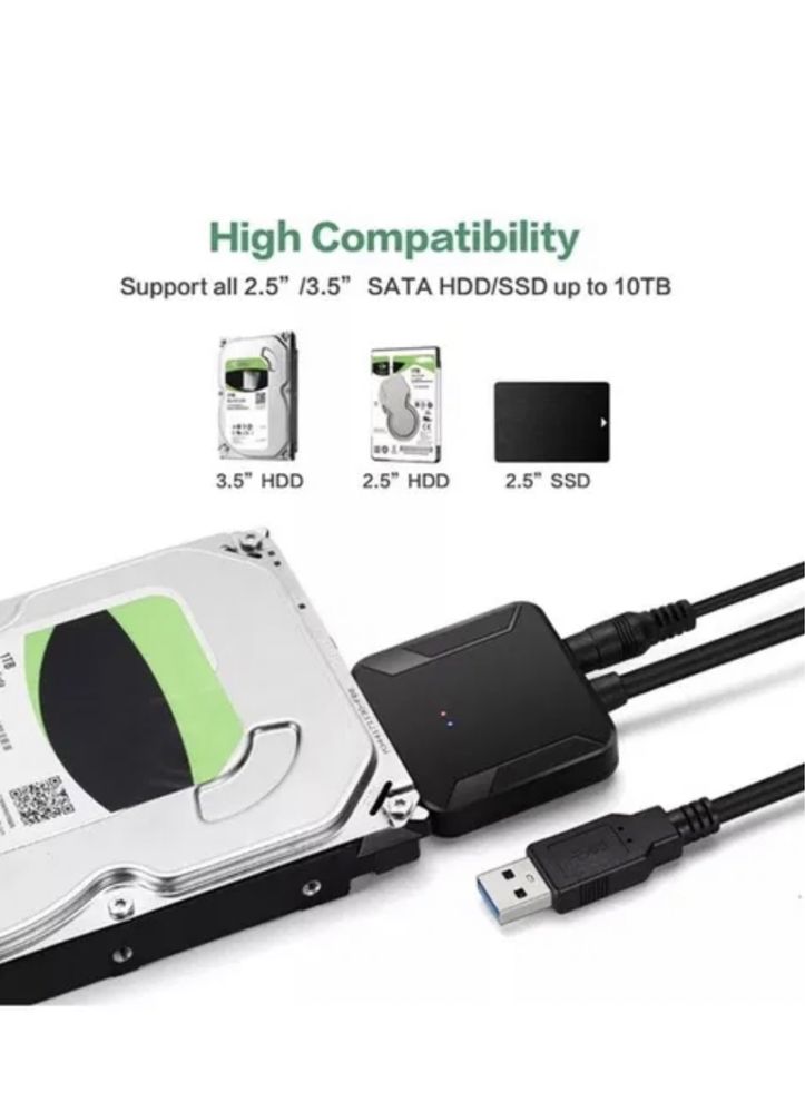 NOU Adaptor SATA la USB 3.0 + alimentare optional