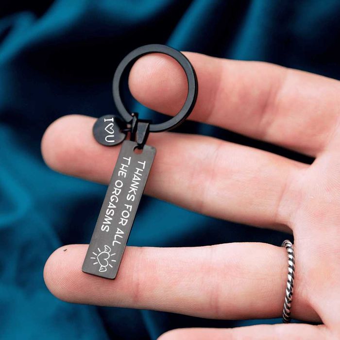 Breloc din Inox Negru Cromat, Mesaj Amuzant