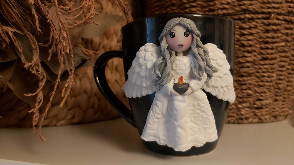 Cadou deosebit cana cadou inger din fimo handmade