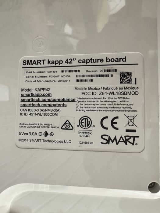 Smart whiteboard Kapp 42” capture board