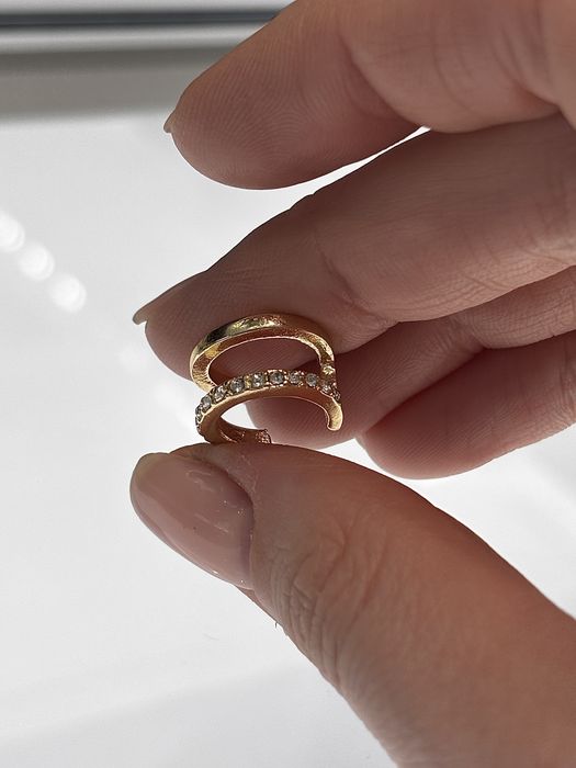 Серьга кафф бижутерия под золото