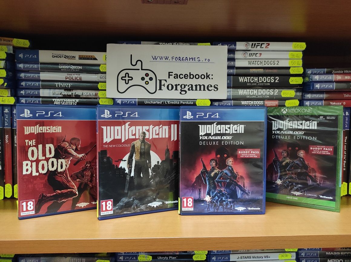 Wolfenstein New Order The Old Blood II PS4 ,Youngblood Xbox One PS3