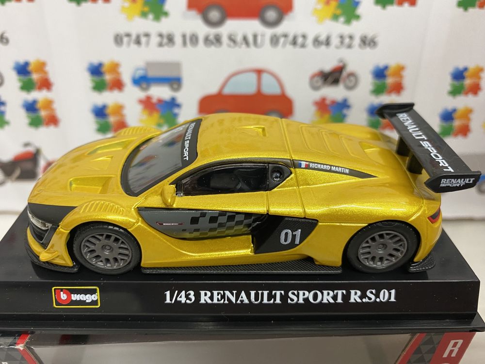 Bburago RENAULT SPORT RS galben machetă auto Rally scara 1:43