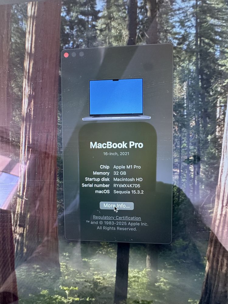 Macbook. Pro 16   M1 pro.  32 GB RAM/ 2TB SSD