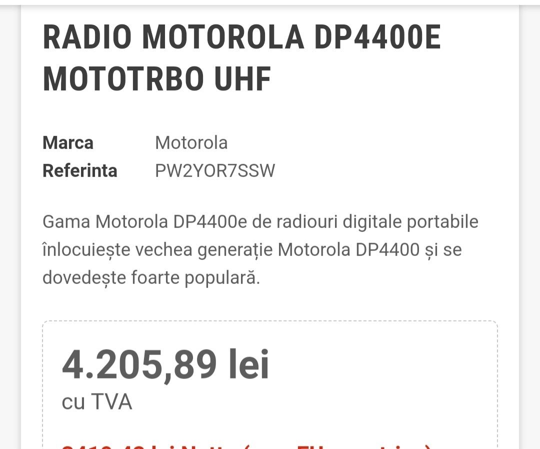 Set NOU 2 buc Motorola DP4400Euhf