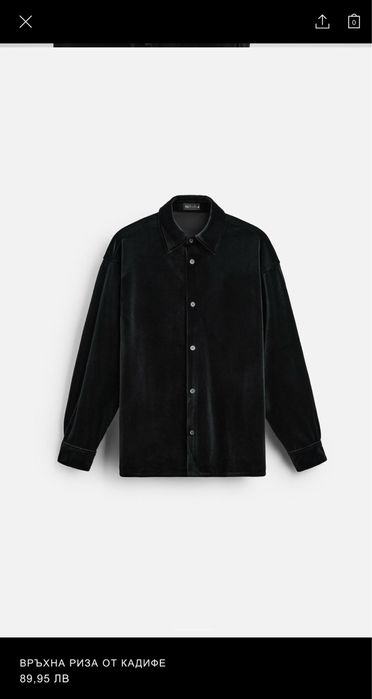 Мъжка риза от кадифе Zara XL