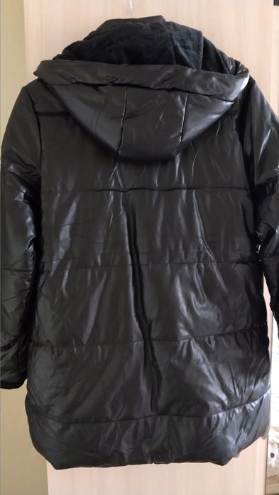 Дамско зимно яке с топла подплата, Размер M, Черен цвят