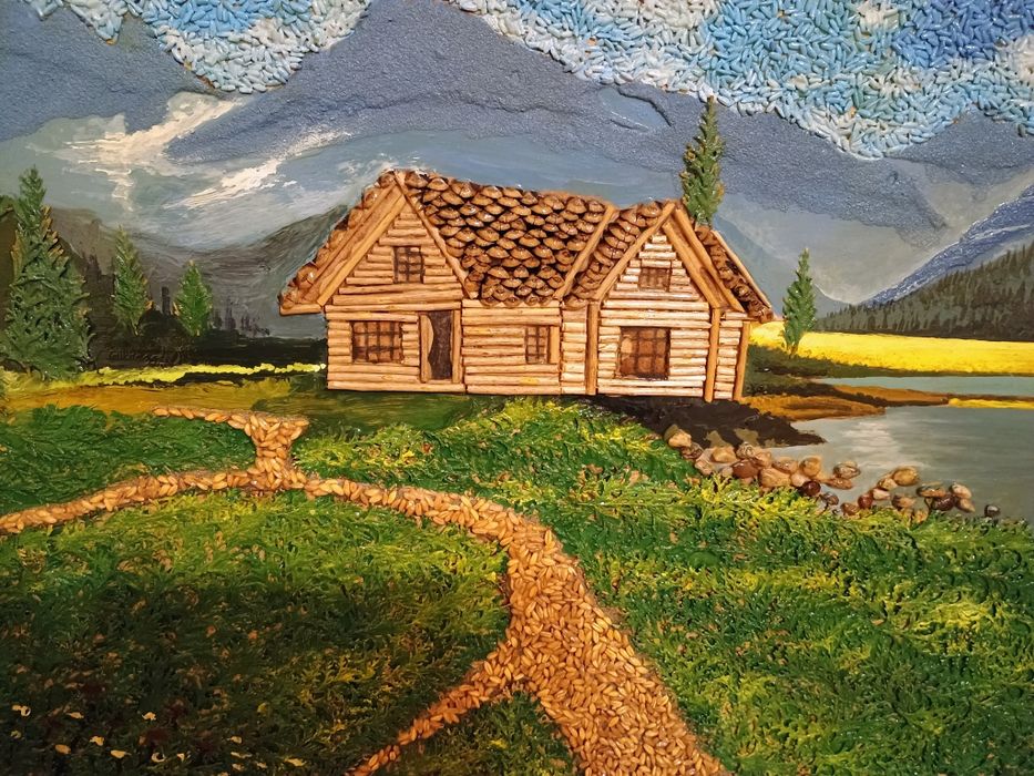 Картина направена от природни материали