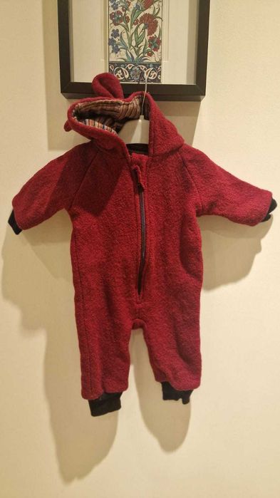 Salopeta dublata lana fiarta, StellarAtelier, FUCHSIA, 3-6 luni, 62-68