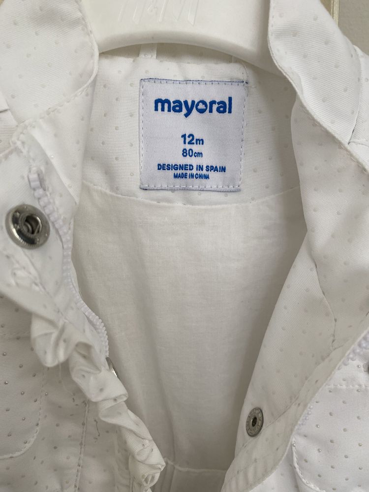 Бяло яке Mayoral 80 размер