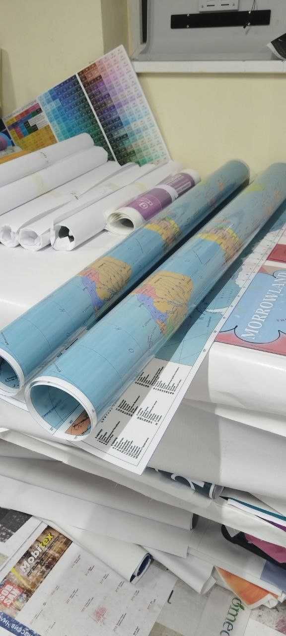 Интерьерная карта мира большого формата на стену !