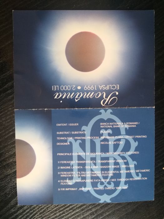 Bancnotă 2000lei eclipsa 1999