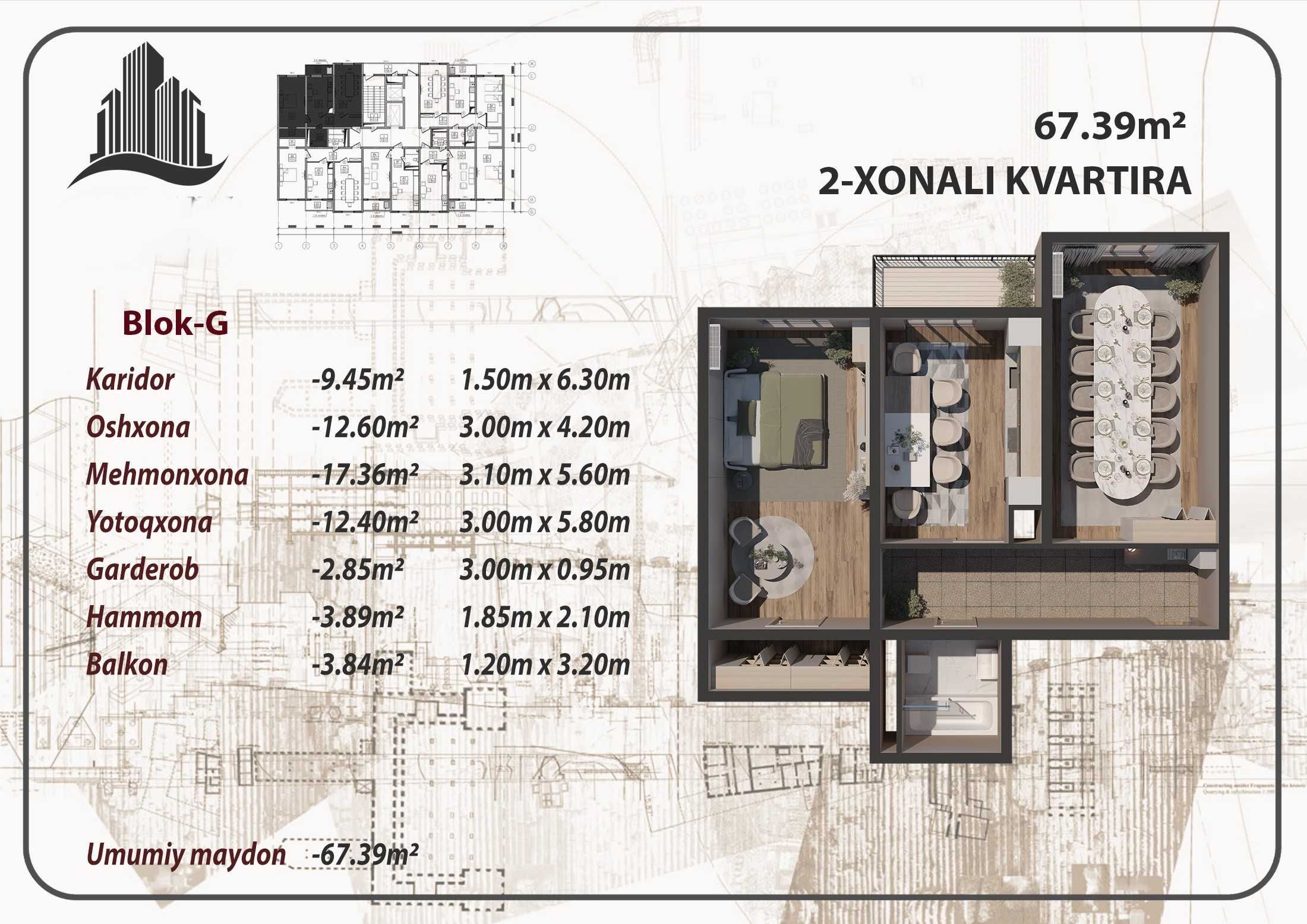 АРЗОН НАРХДА  новостройка  2 КЛЮЧ БИЛАН (707)