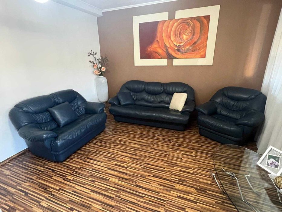 Set canapele + fotoliu piele naturala