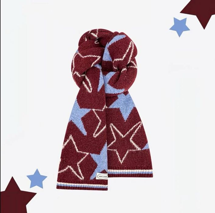 Модные шарфы для зимы со звездами разных цветов