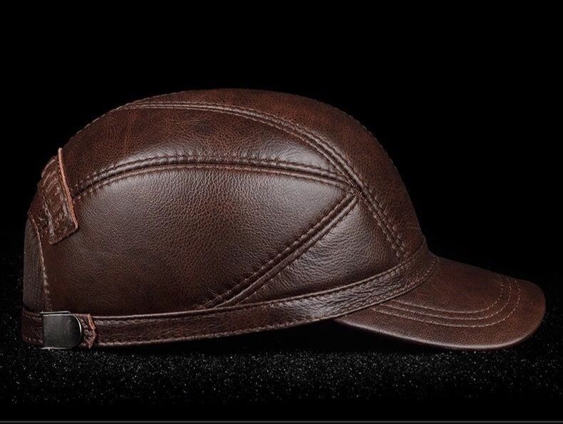 Мужская кепка шапка из натуральной кожи мужской табий кожа хакийкий ко