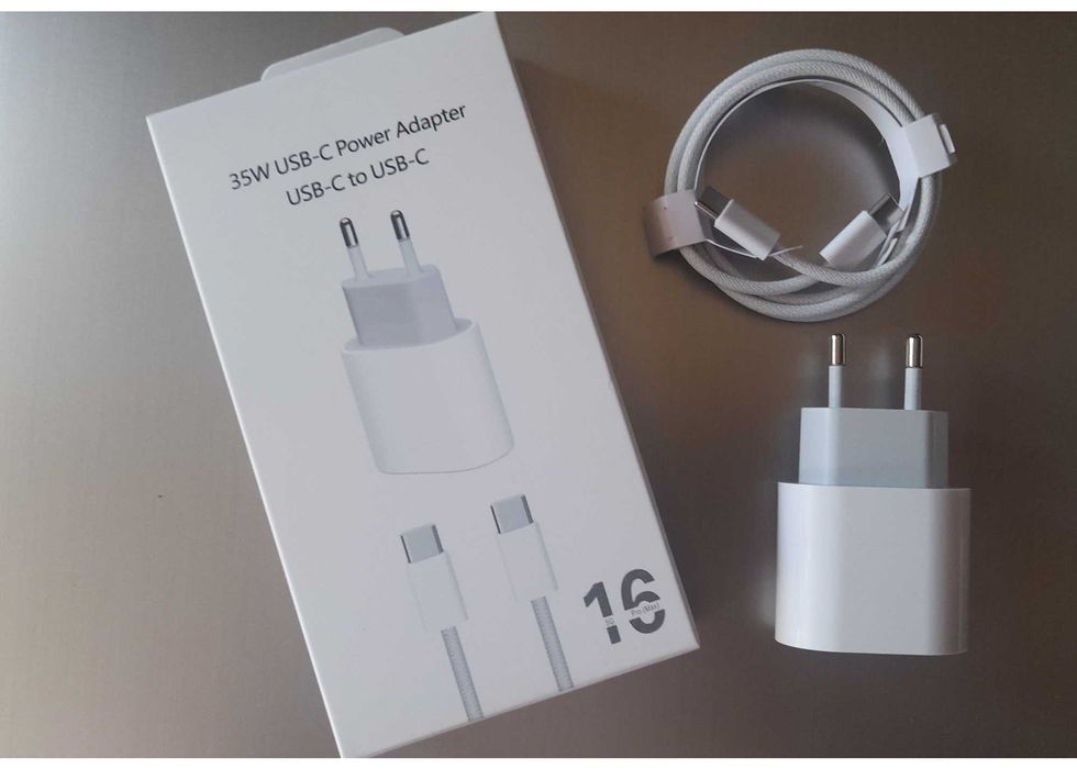 set incarcator 35w fast charge iPhone 15 16 17 Pro Max adaptor + cablu
