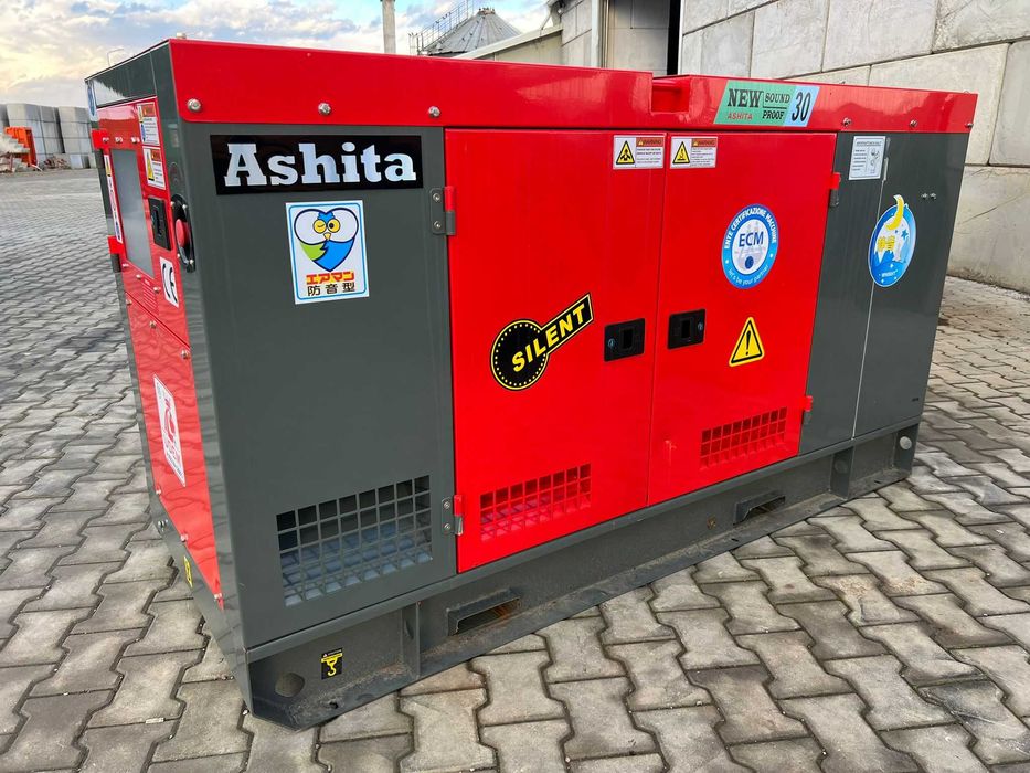 Ashita дизелов генератор – 30 kVA, безшумен (Нов 2025)