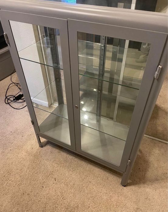 Cabinet raft corp sticla vitrina ikea