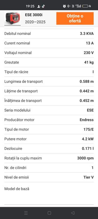 Generator 230v/3kv Endres 3000