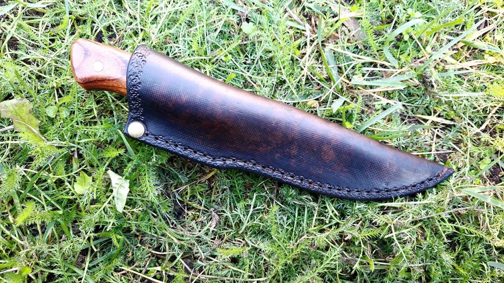 Нож ръчна изработка залов риболов туризъм кожена кания