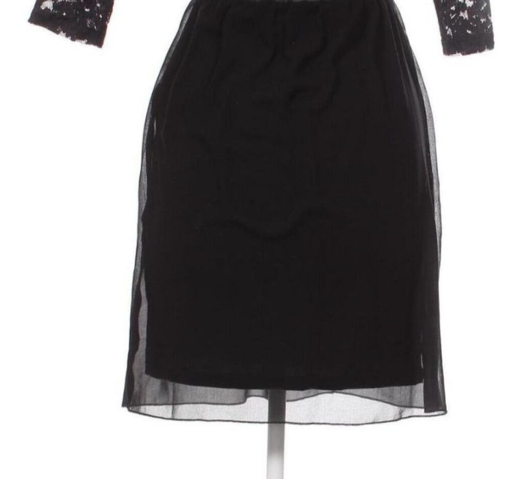 Рокля черна от дантела и шифон