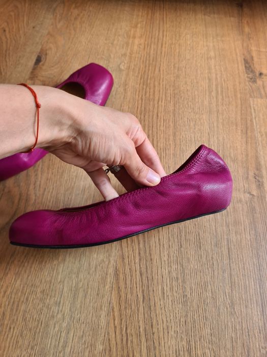 Balerini Lanvin din piele fucsia