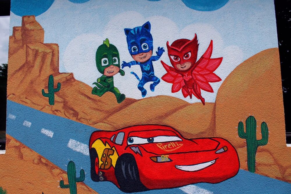 Pictura pe perete, camera copil, gradinita, after-school, personaje