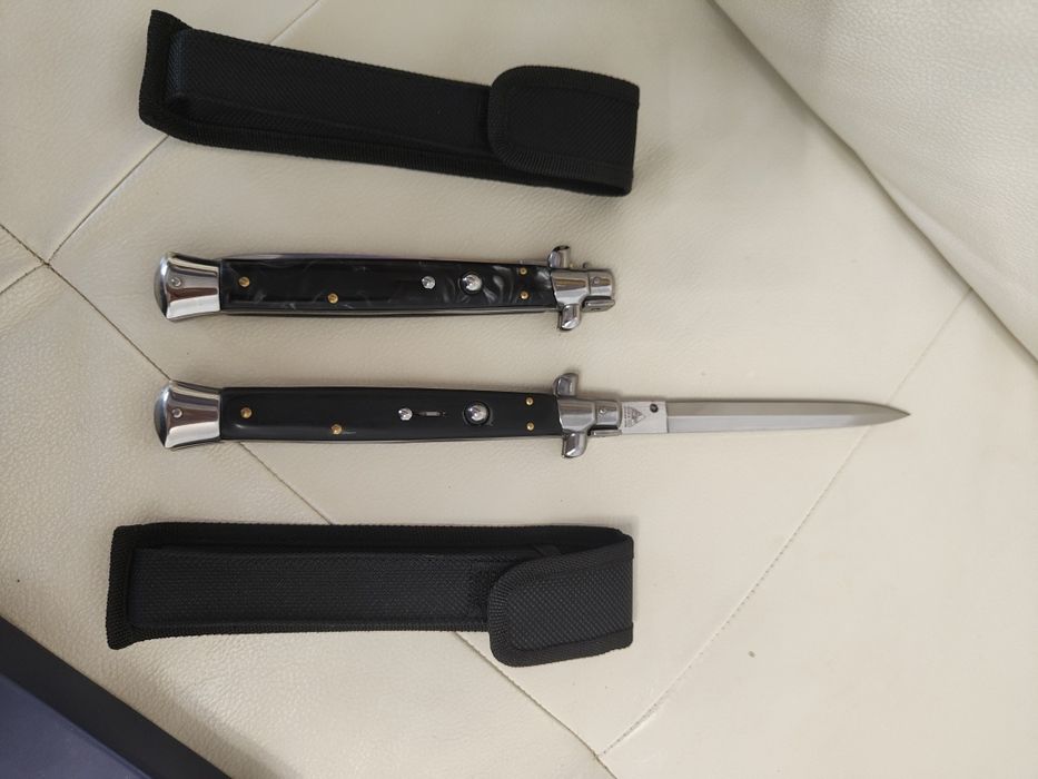 Stileto Cuțit Italian cu buton automat 34 cm negru ediție limitata