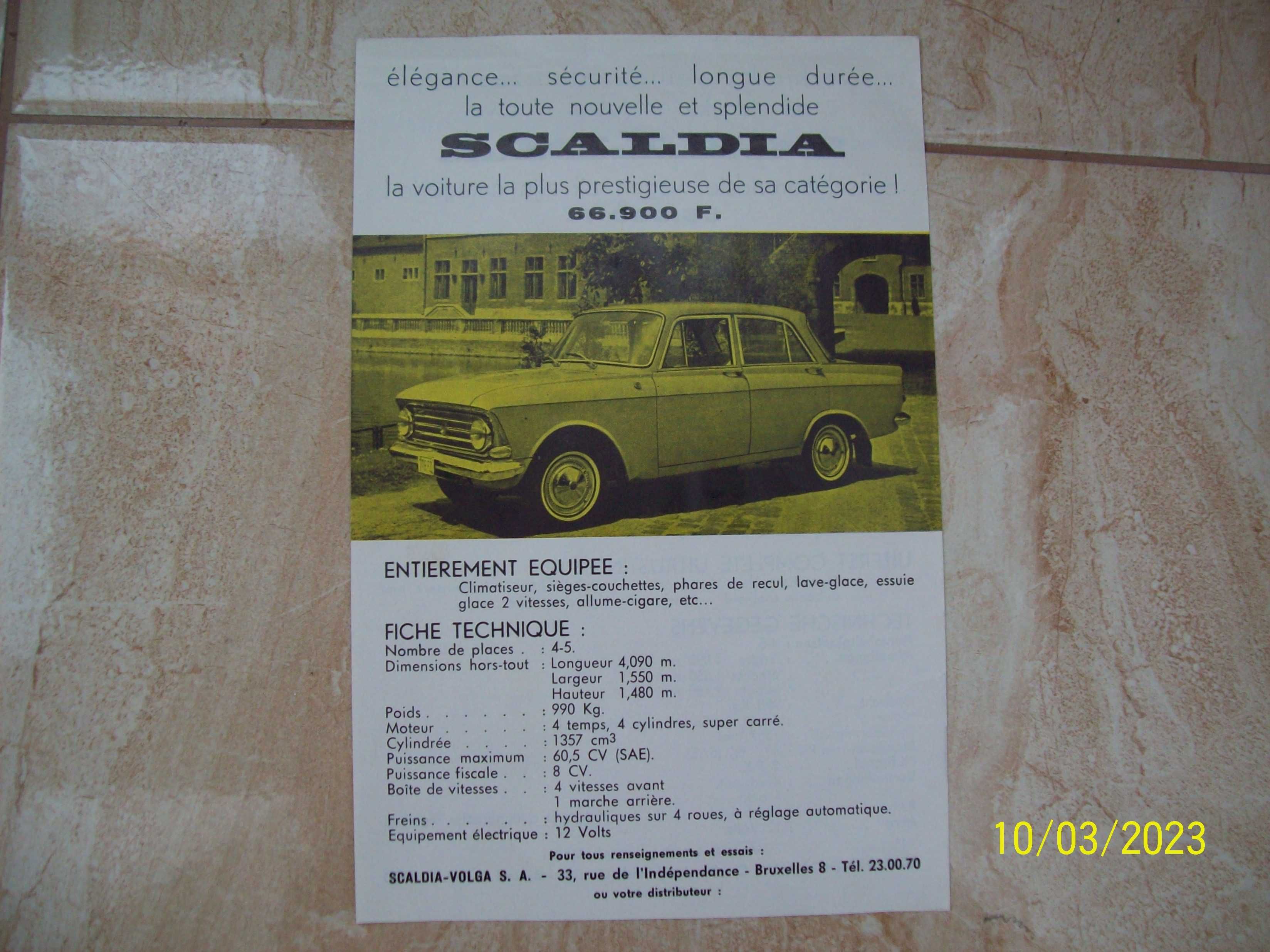 Pliant vechi deosebit auto epoca Scaldia Volga Moskvich 408