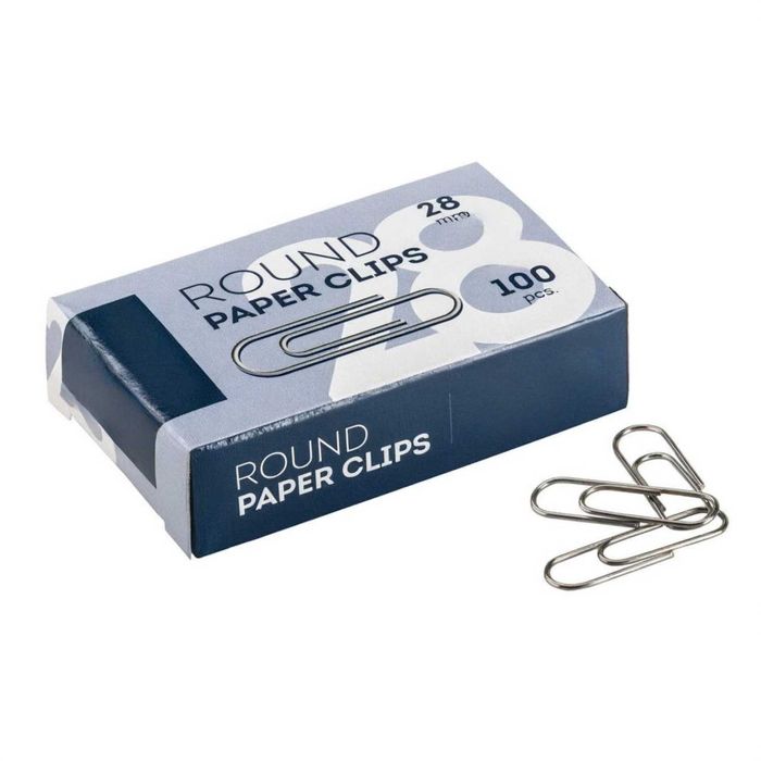 Скрепки канцелярские 28 мм, в пачке по 100 штук, марки DING LI, Yone