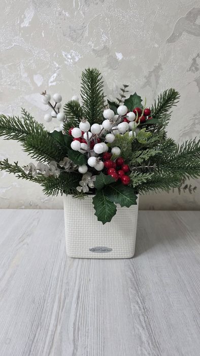 Новогодний букет композиция экибана